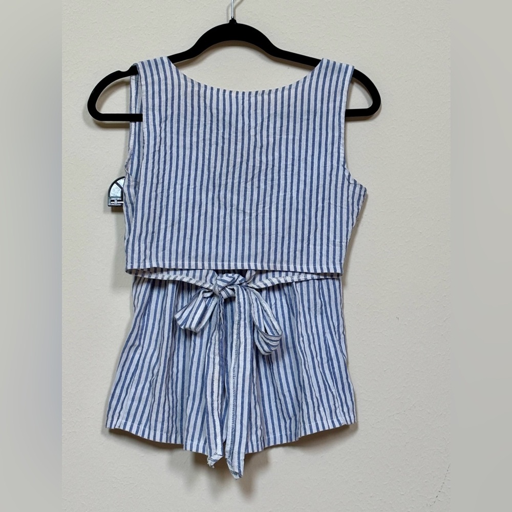 Striped Sleeveless Top with Shorts